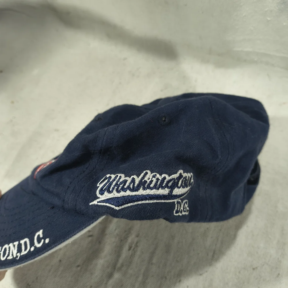 Youth Adjustable Navy Cap with Embroidered Flag Washington DC Future President